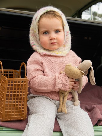 2506-4b Tiro sweater junior Merinoull pudderrosa