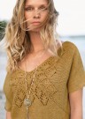 Lina - genser med hullmønster - strikket i line thumbnail