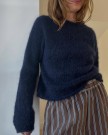 Leknit Plain yoke sweater Ballerina Chunky mohair Blue Depth thumbnail