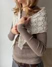 LeKnit Vita Scarf Tynn Silk mohair og Alpakka følgetråd marsipan thumbnail