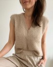 PetiteKnit Friday Slipover V-neck ensfarget Sunday og Tynn Silk Mohair lys beige  thumbnail