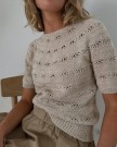 LeKnit Musling Tee LINE Mandelhvit  thumbnail