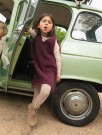 2506-1 Meadow Dress junior burgunder Børstet alpakka thumbnail