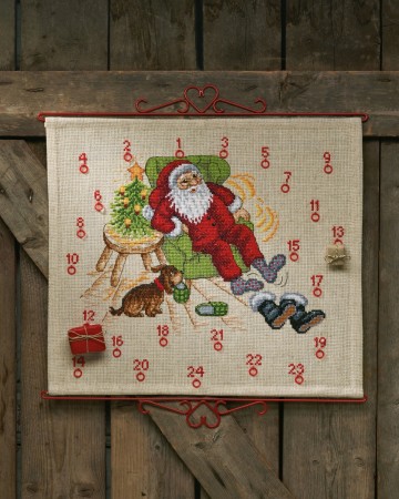 Broderipakke Adventskalender julenisse lenestol 34-1221
