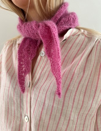 LeKnit Peacock Scarf Alpakka følgetråd og tynn silk mohair rosa