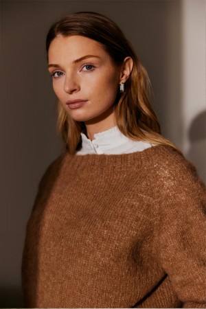 412-5 Abelia genser Alpakka Lin Kamel Strikkepakke