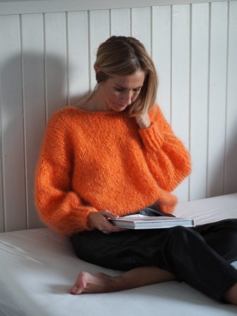 Zara genser Bella oransje Tove Lindtein Strikkepakke