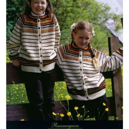 R6160 Vestfoldkofte barn 3 tråds strikkegarn