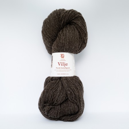 Vilje lamullgarn, melert mørk brun 452