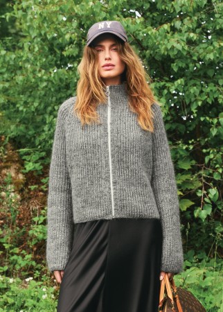 2507-10 Tia Zipper jacket Sunday og Tynn silk mohair grå