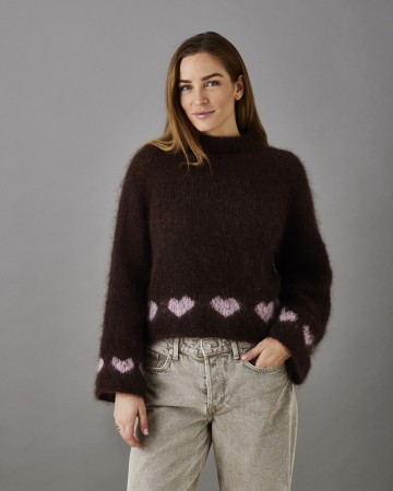 Bella Raglansweater med hjerter 