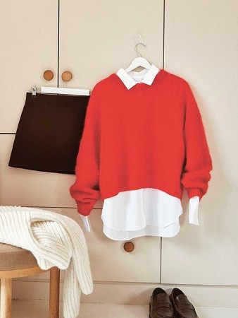 2308-5a Debutant sweater Tynn Silk mohair POPPY