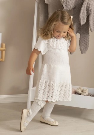 2235-03 Miona kjole Trend Baby Merino hvit