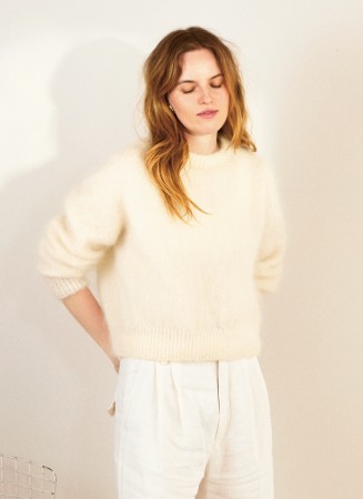 2409-7 Spencer Sweater Ballerina Chunky mohair hvit