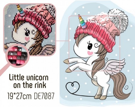 Little unicorn on the rink - Diamond Painting DE7078