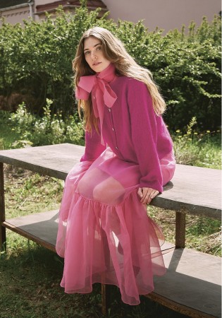 2308-3b Debutant cardigan Nedenfra og opp (oppskrift)