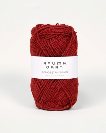 3-tråds strikkegarn Kobberrød - 127