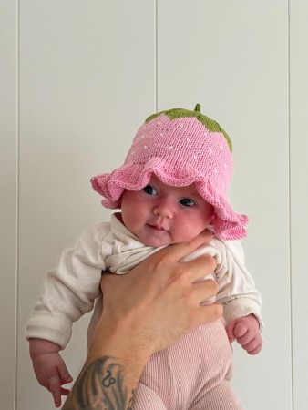 Woolix lillebær solhatt rosa