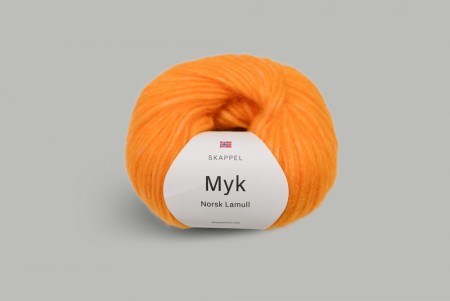 3024 orange Skappel myk norsk lamull 