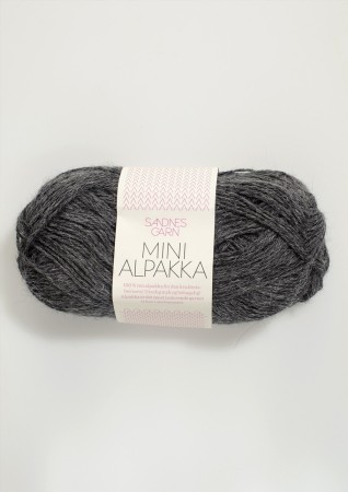 Mini Alpakka Mørk gråmelert 1053