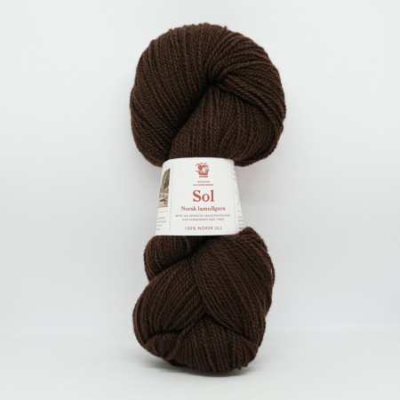 Hillesvåg Sol lamullgarn 438 mørk brun
