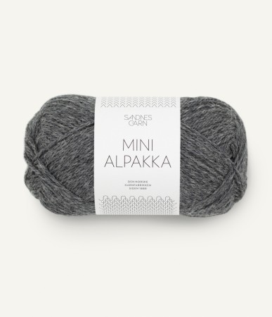 Mini Alpakka Mørk gråmelert 1053