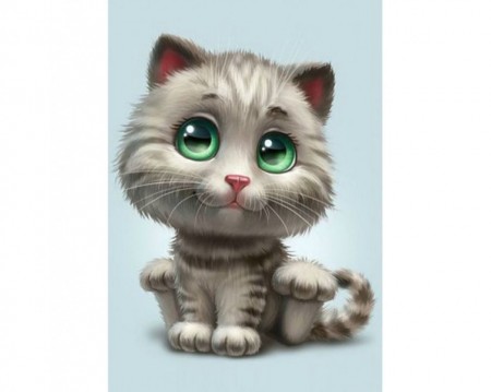 Green-eyed kitten - Diamond Painting