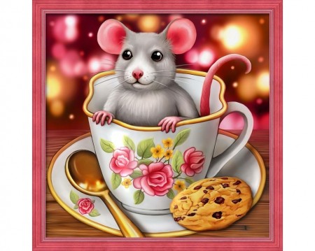 Little rat in a Cup - Diamond Painting
