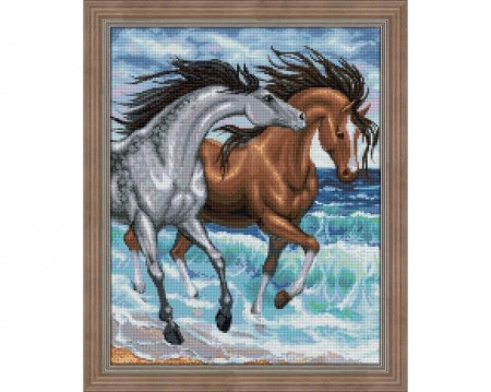 Horses on the shore - Diamond Painting