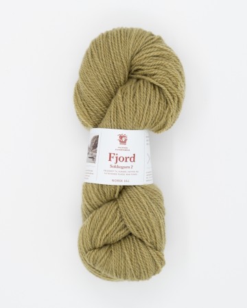 Fjord sokkegarn 2, støvet gulgrønn 558