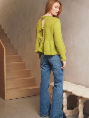 2302-2 Vienna bluse Tynn Silk Mohair Sunny Lime Strikkepakke