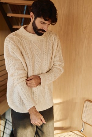 494 Sølve arangenser herre Finull naturhvit