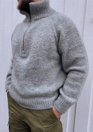 Zipper Sweater - Herre Fritidsgarn Strikkepakke Petite Knit