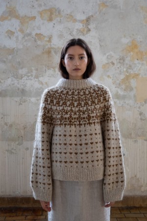 Efterår No 2 Luna og Silk Mohair lys beige melert
