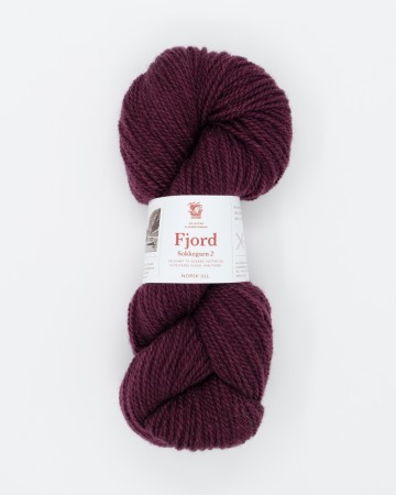 Fjord sokkegarn 2, mørk plommerød 573