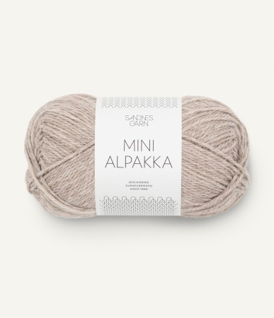 Mini Alpakka Gråbeige melert 2650