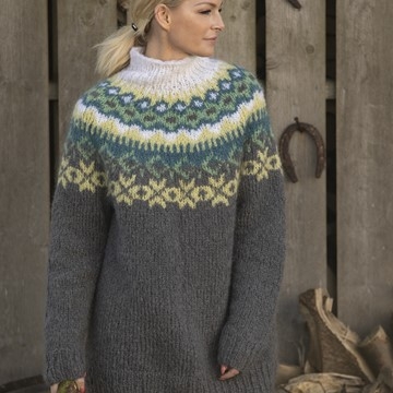 2009-8 Nova genseren (mørk grå) | Mohrino | Strikkepakke Viking Garn