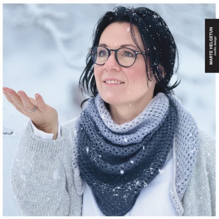 Snøkrystall sjal Marte Helgetun Fargespill