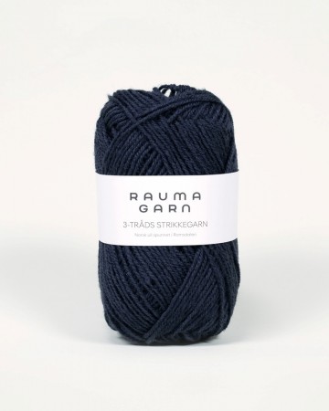 3-tråds strikkegarn Mørk blågrå - 1387