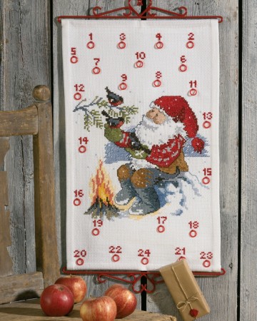 Broderipakke julekalender julenisse bål 34-9250